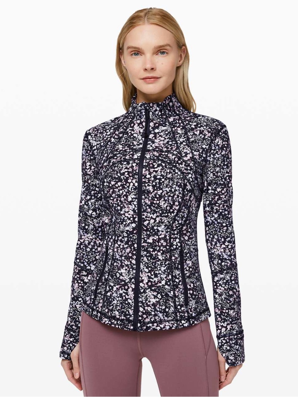 lululemon athletica Black and Purple Speckled Zip Jacket